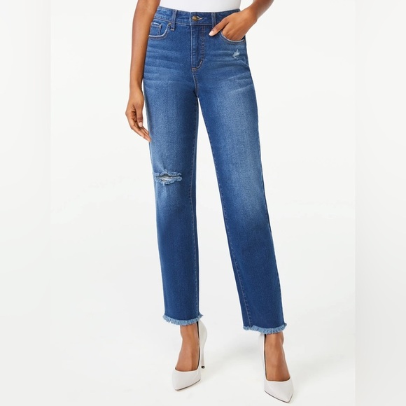 Scoop Women's High-Rise Ankle Straight Jeans - Picture 1 of 4
